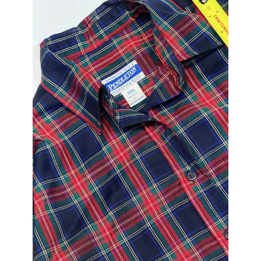 Vintage Pendleton Knockabouts Wool Plaid Flannel Men's Size Large Made In USA